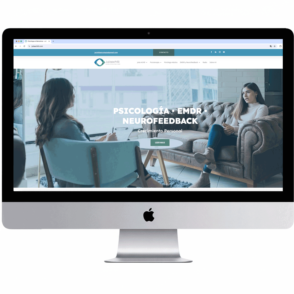 Therapy website design for Julia Achilli in Barcelona