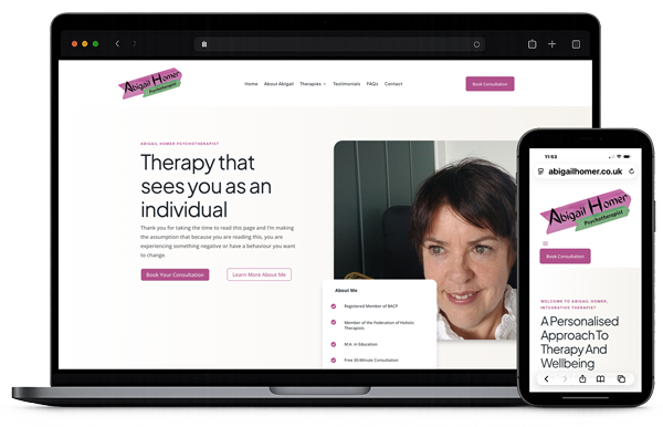 Website Design in Thirsk Abigail-Homer-Psychotherapist