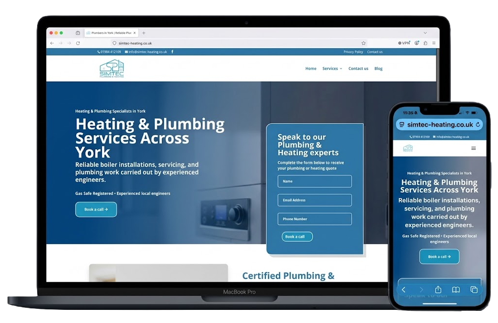 EH Education tuition website design in Easingwold shown on laptop and mobile mockup by Paragon Marketing Yorkshire