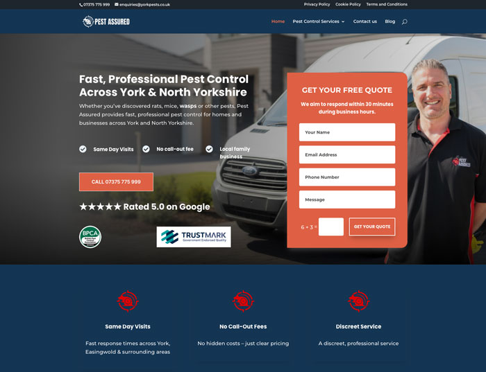 Home-Page Website design in Thirsk
